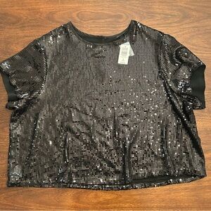 Torrid Black Sequin Top